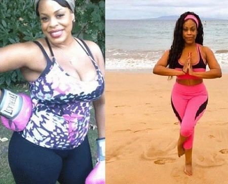 A picture of Niecy Nash before and after.
